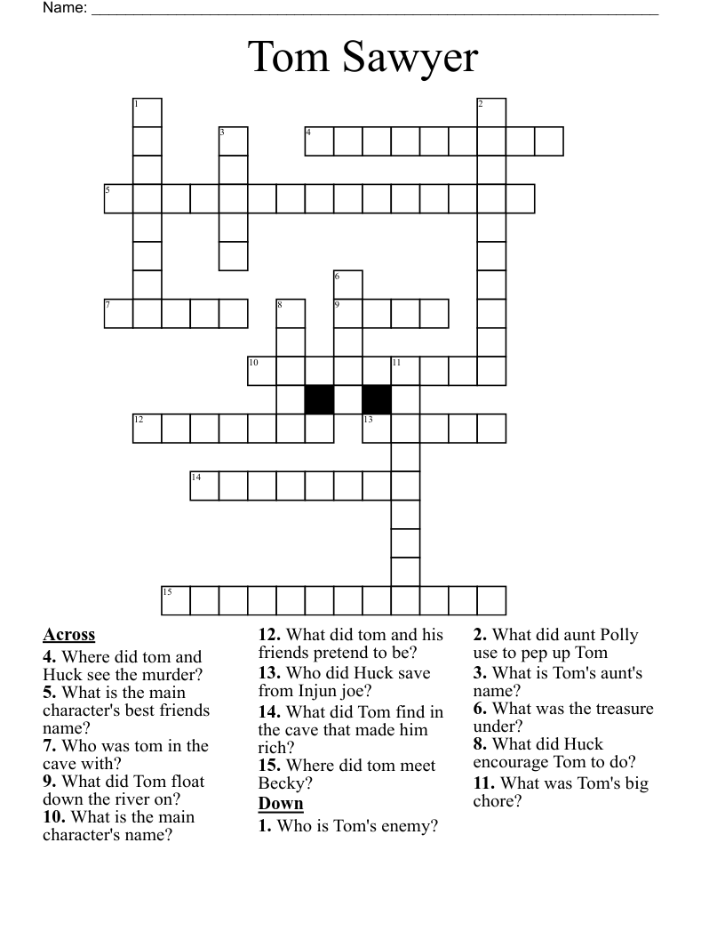 Tom Sawyer Crossword