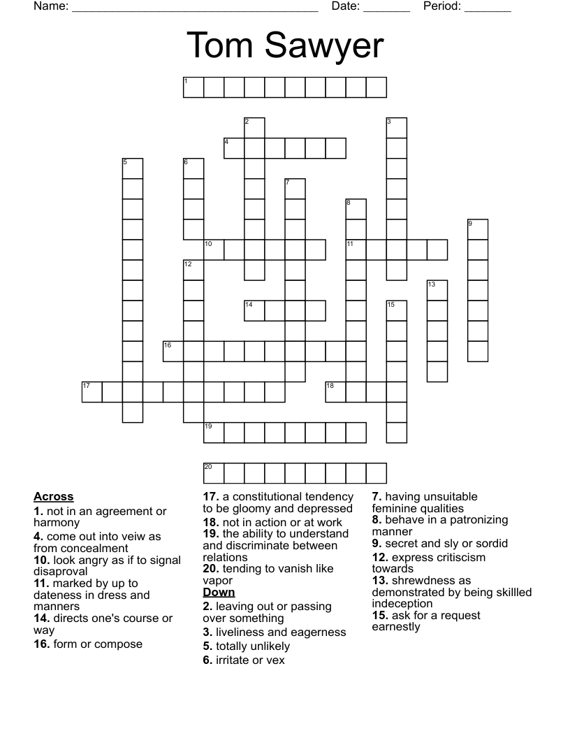 Tom Sawyer Crossword