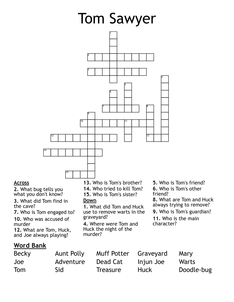 Tom Sawyer Crossword