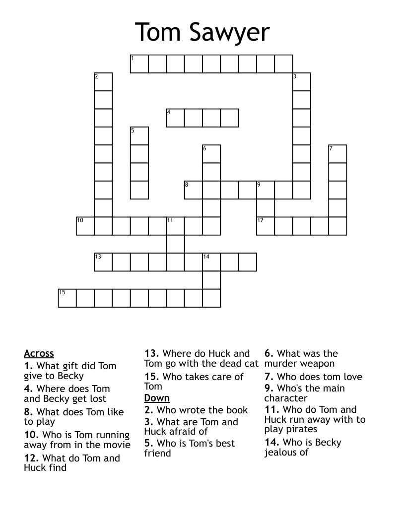 Tom Sawyer Crossword
