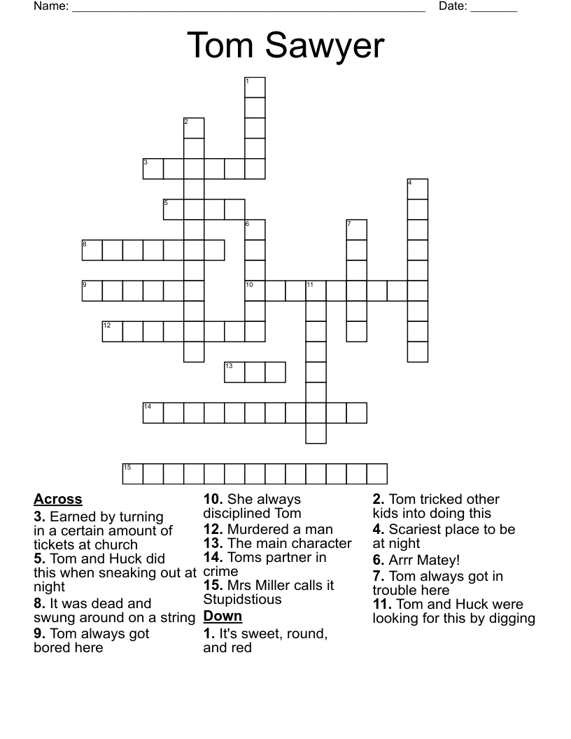 Tom Sawyer Crossword