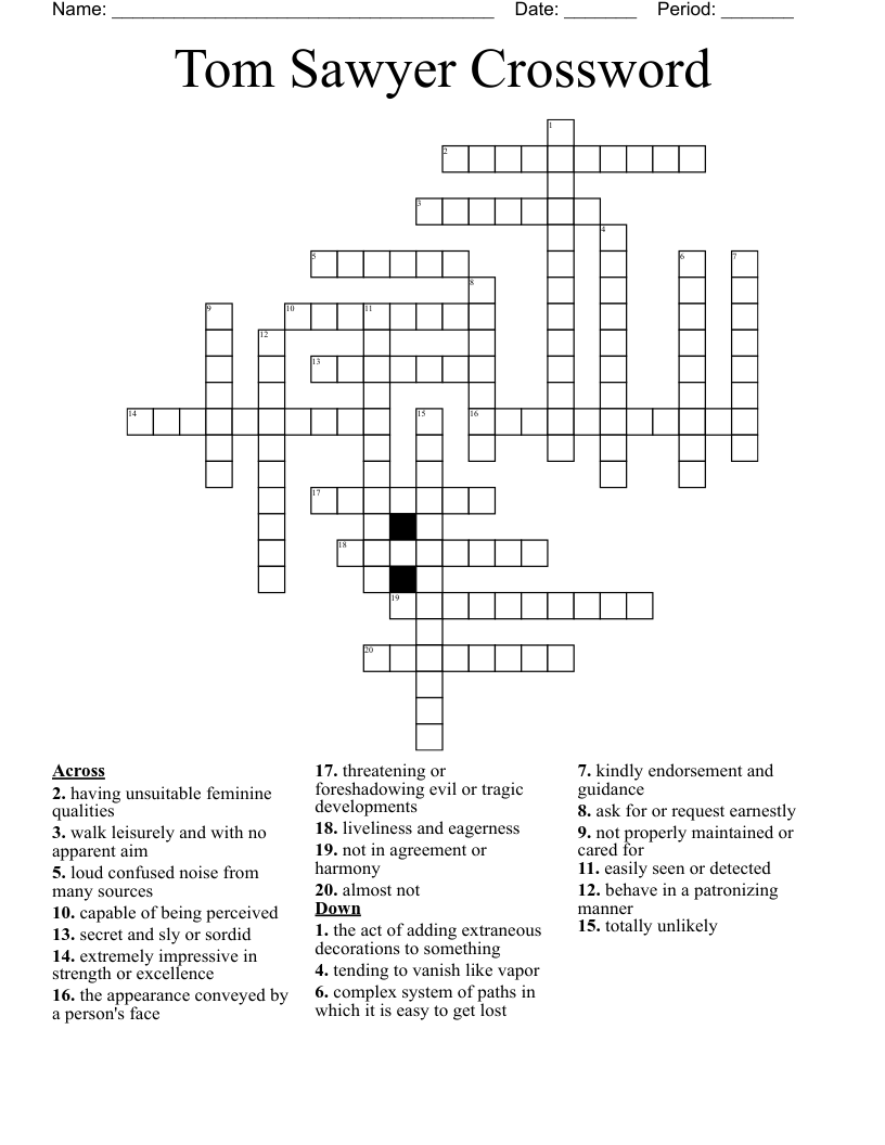 Tom Sawyer Crossword