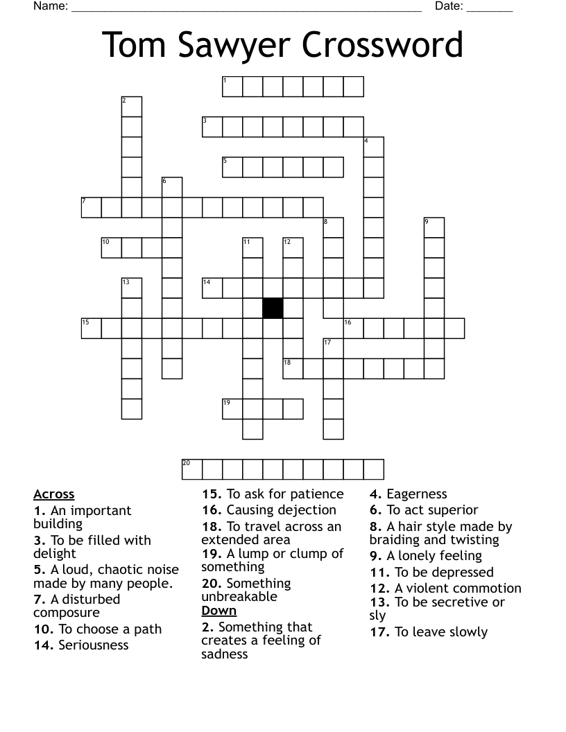 Tom Sawyer Crossword