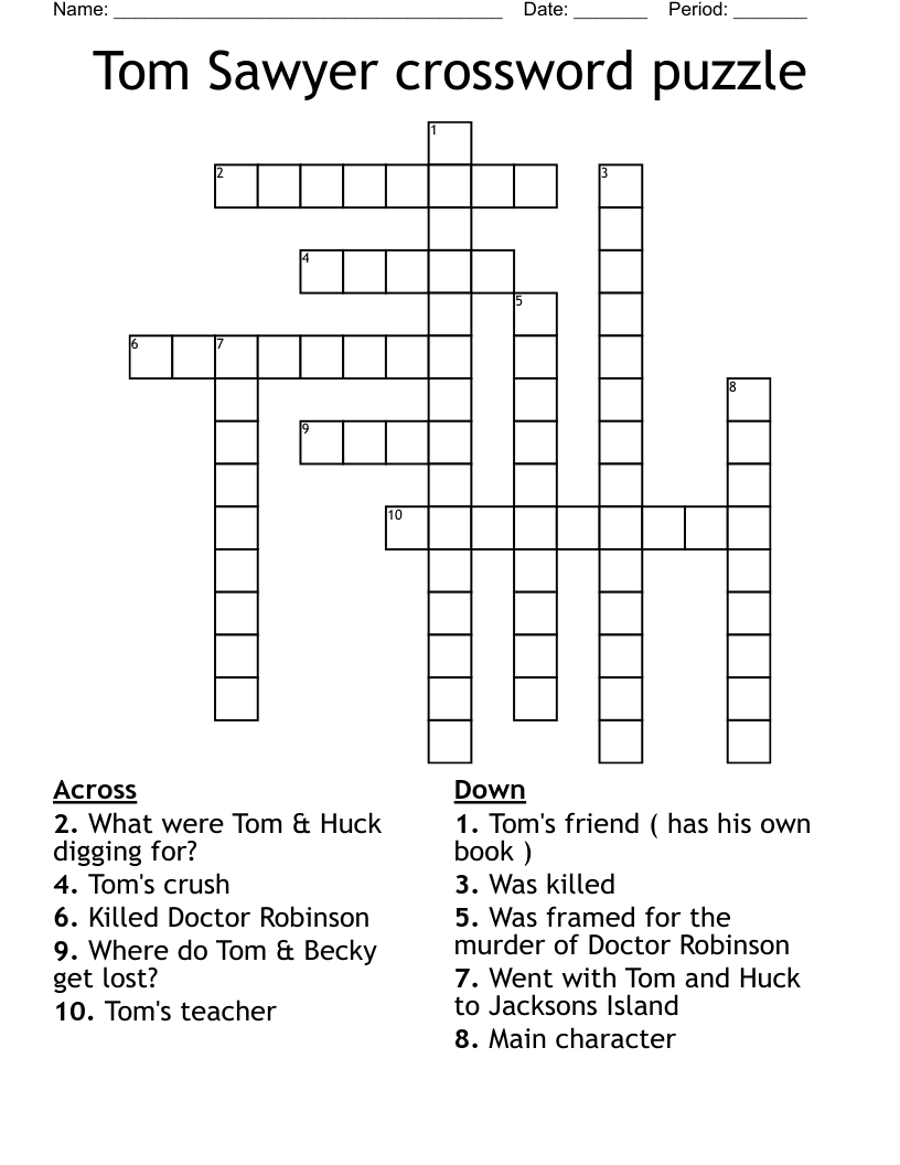 Tom Sawyer crossword puzzle