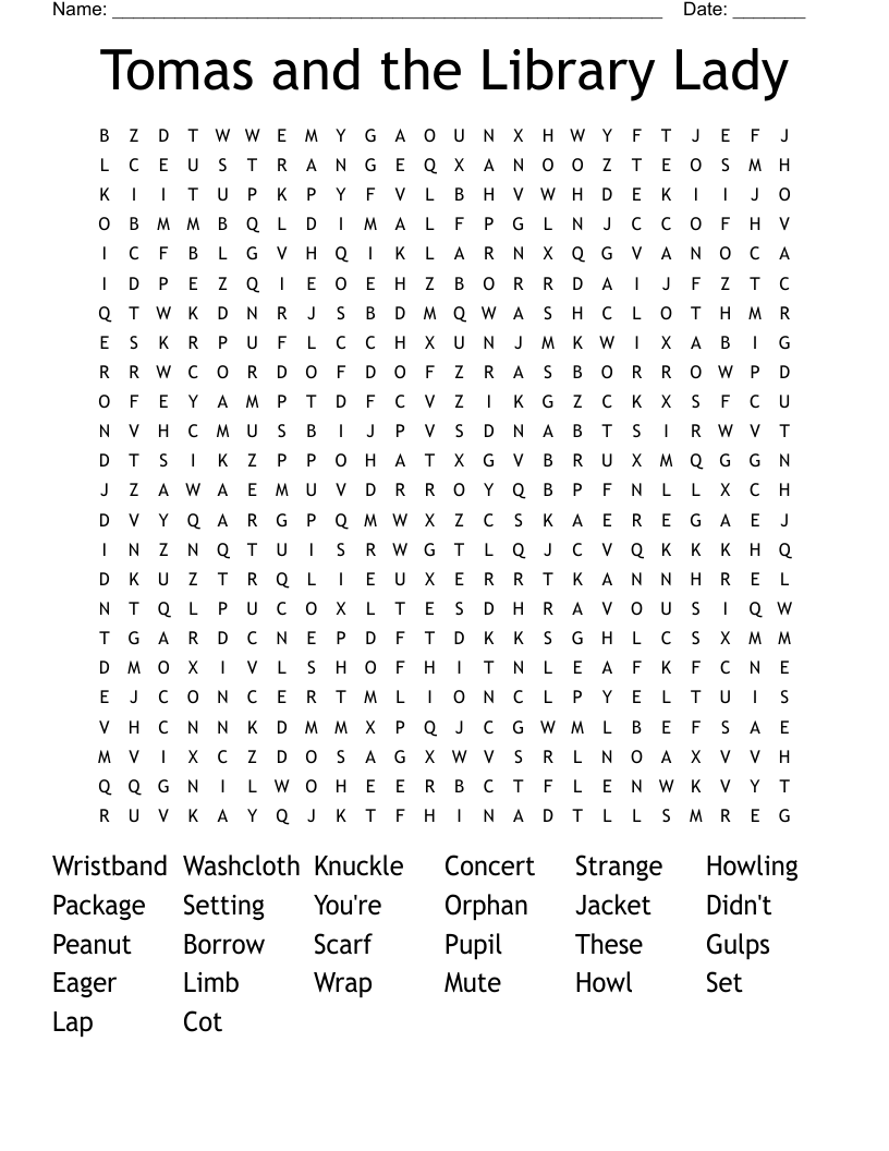 Tomas and the Library Lady Word Search