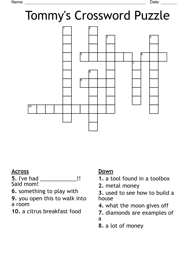 Tommy's Crossword Puzzle