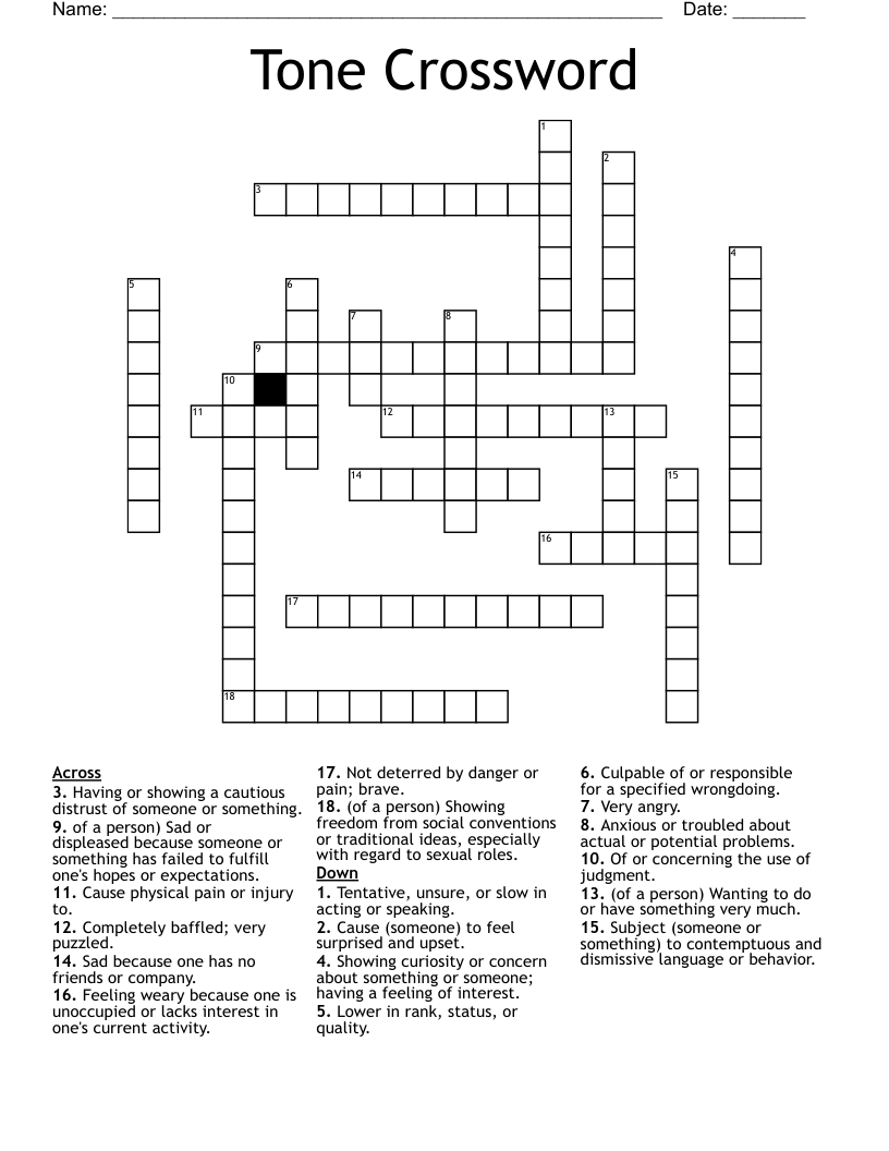 Tone Crossword