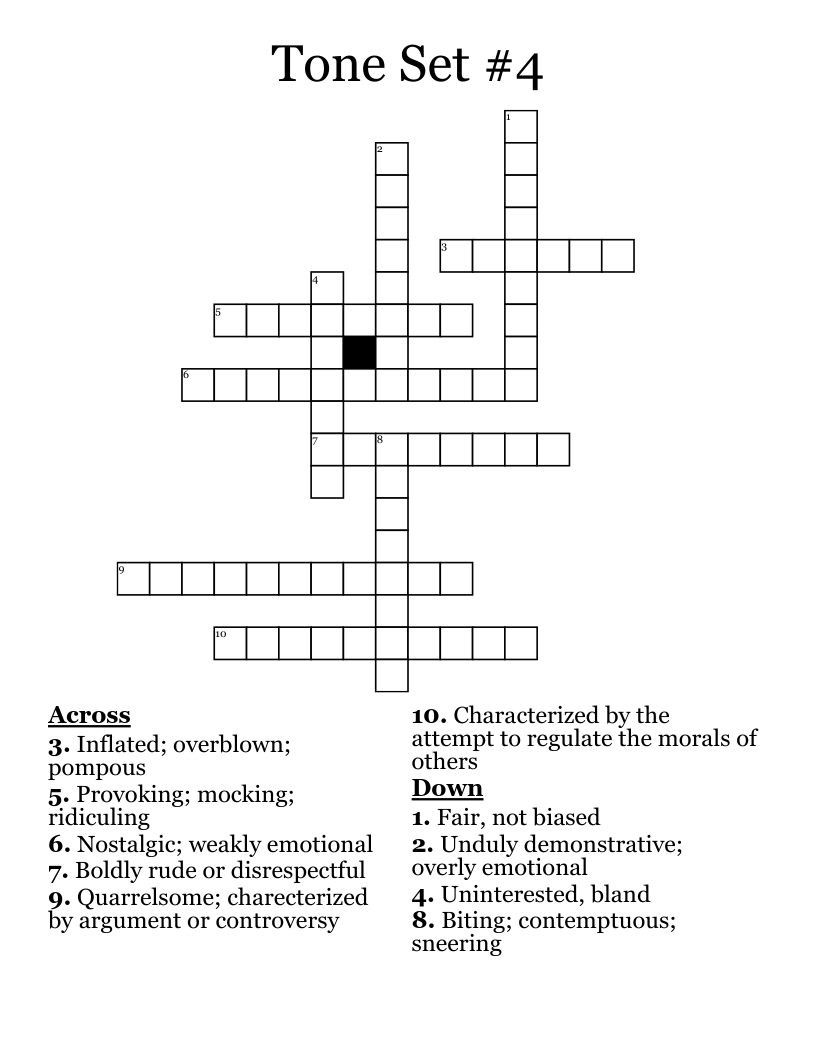Tone Set #4 Crossword
