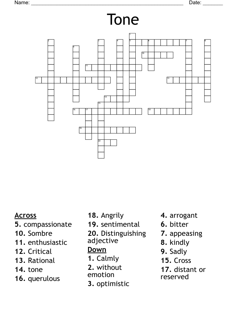 Tone  Crossword