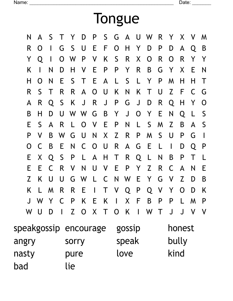 Tongue Word Search