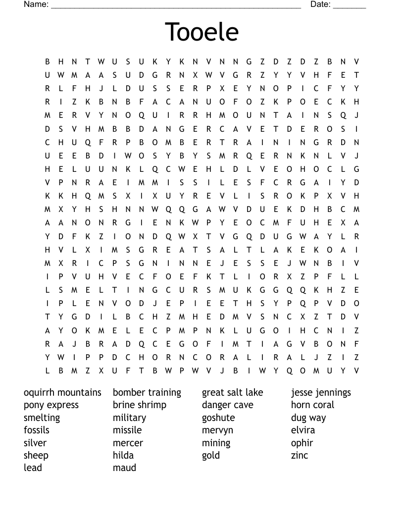 Tooele Word Search