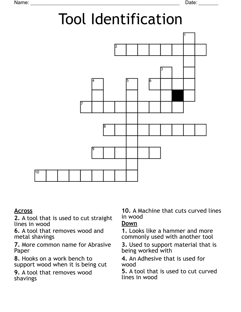 Tool Identification Crossword