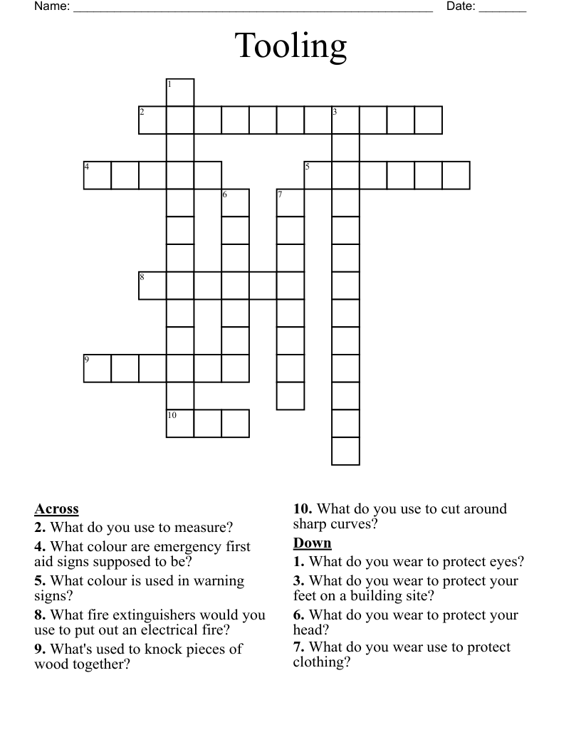 Tooling Crossword
