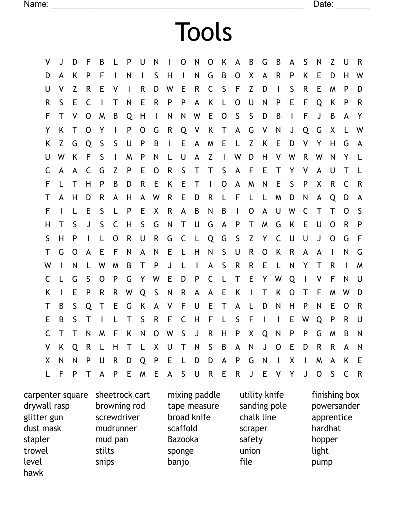 Tools Word Search