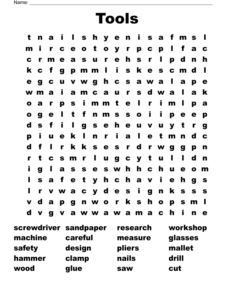 Tools Word Search