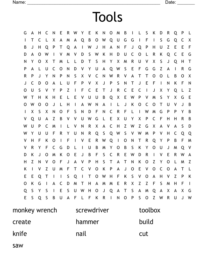 Tools Word Search
