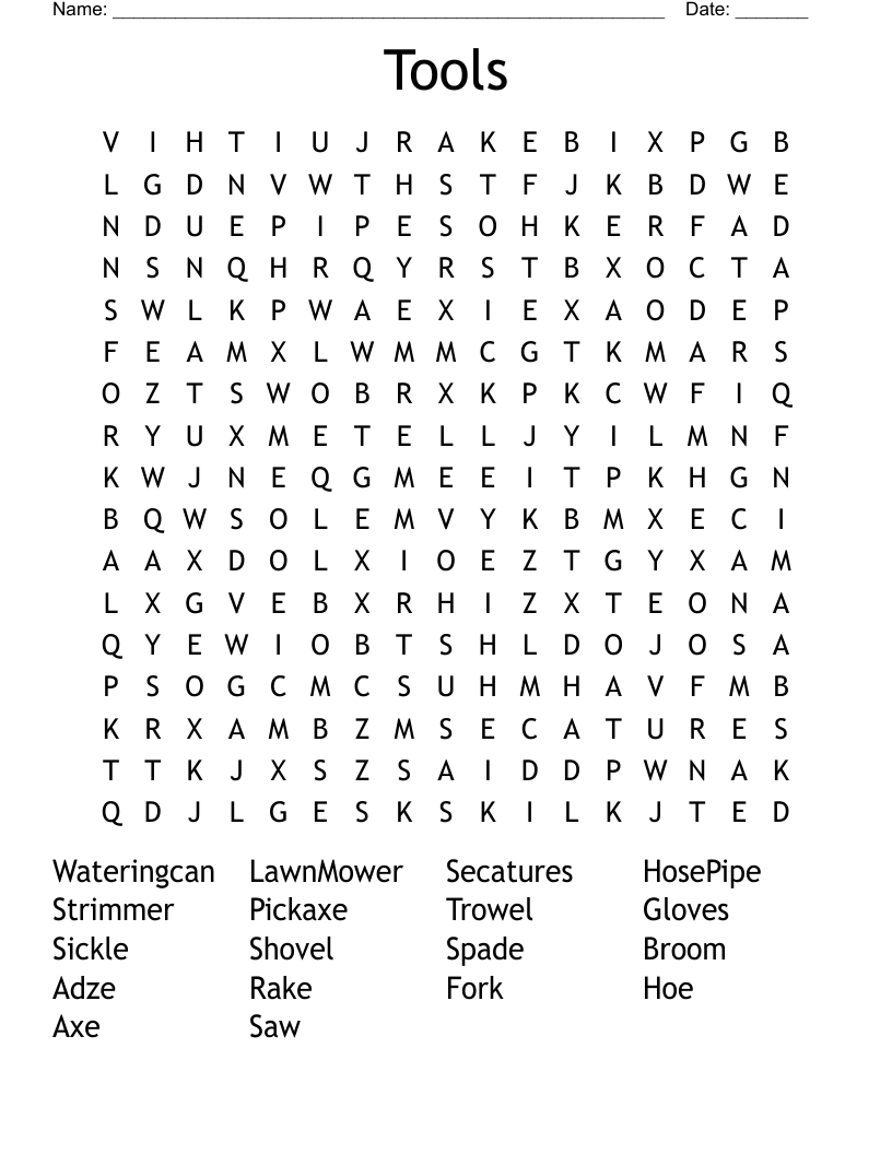 Tools Word Search