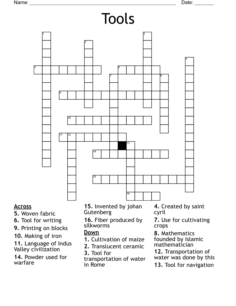 Tools  Crossword