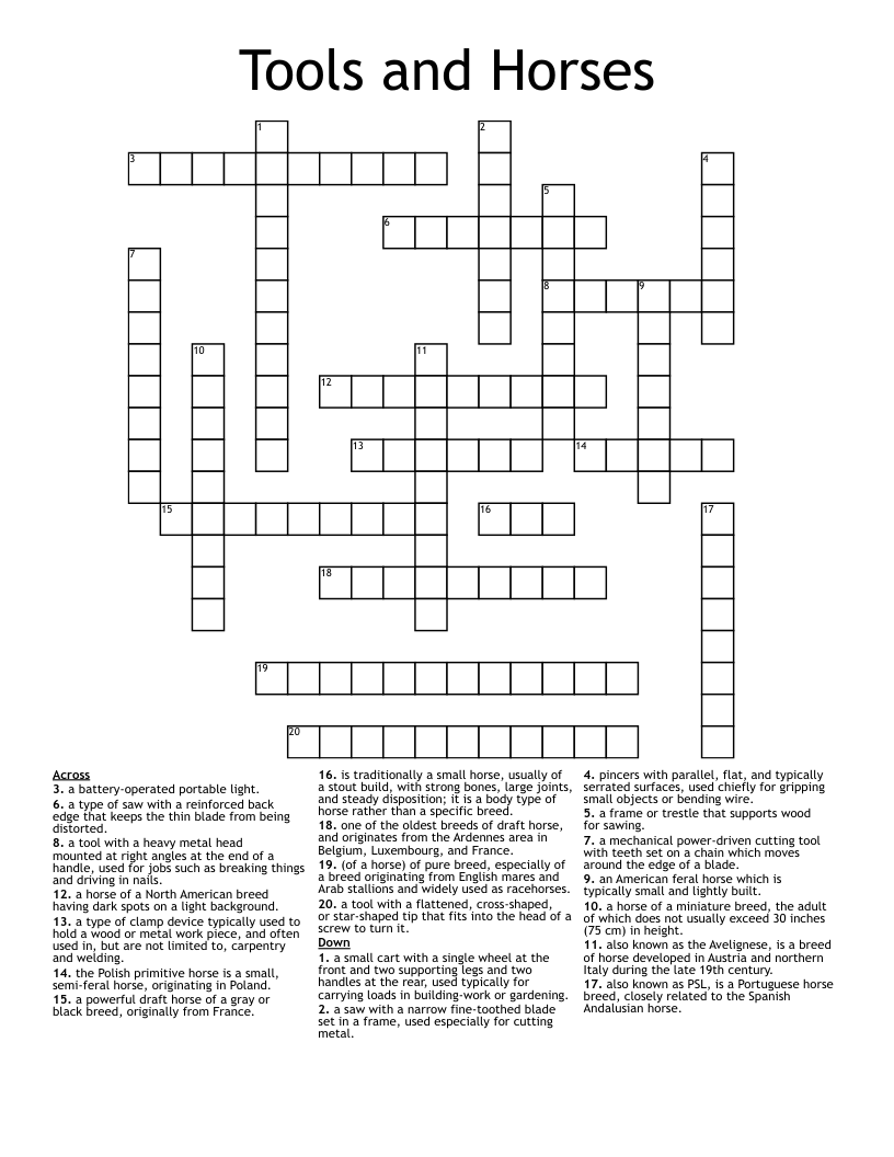 Tools and Horses Crossword