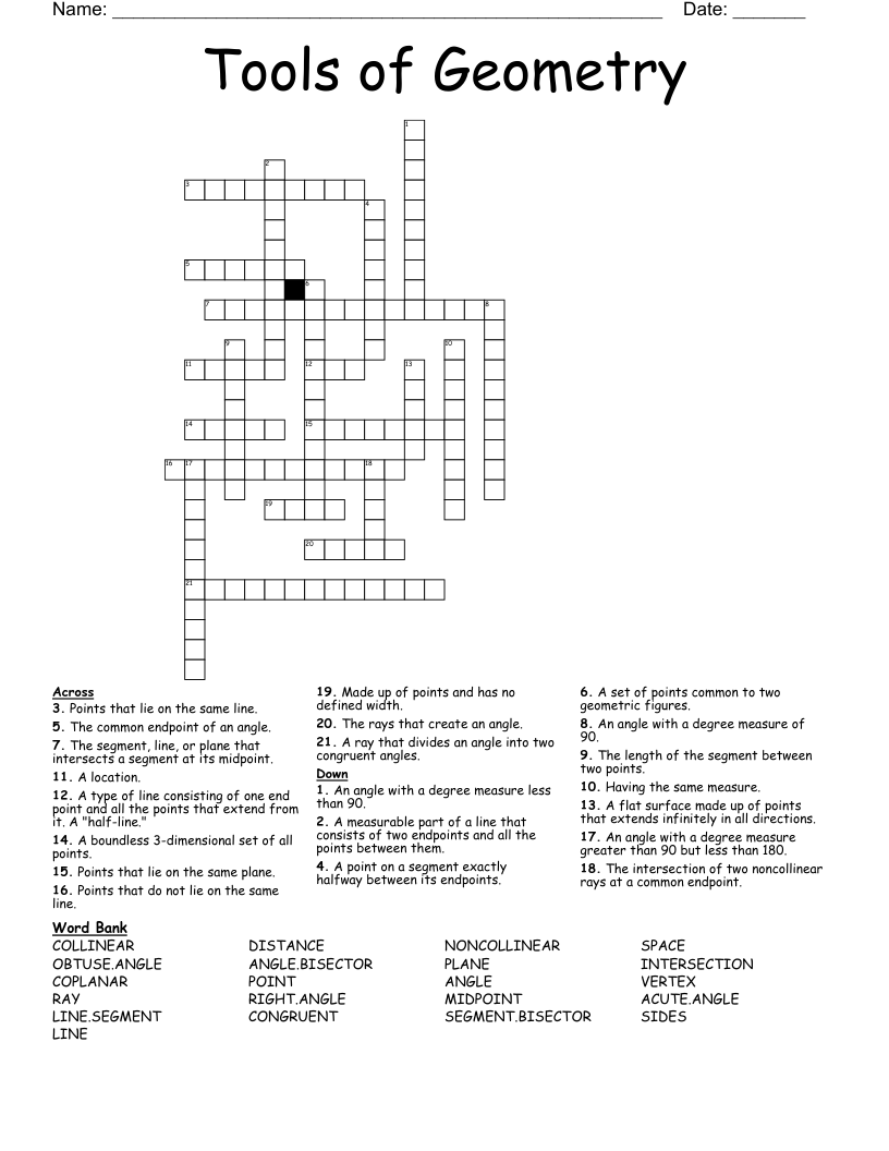 Tools of Geometry Crossword