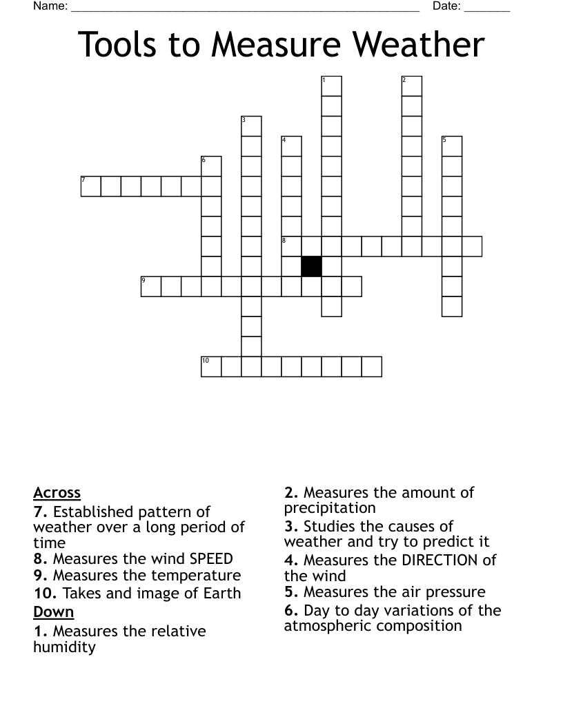 Tools to Measure Weather Crossword