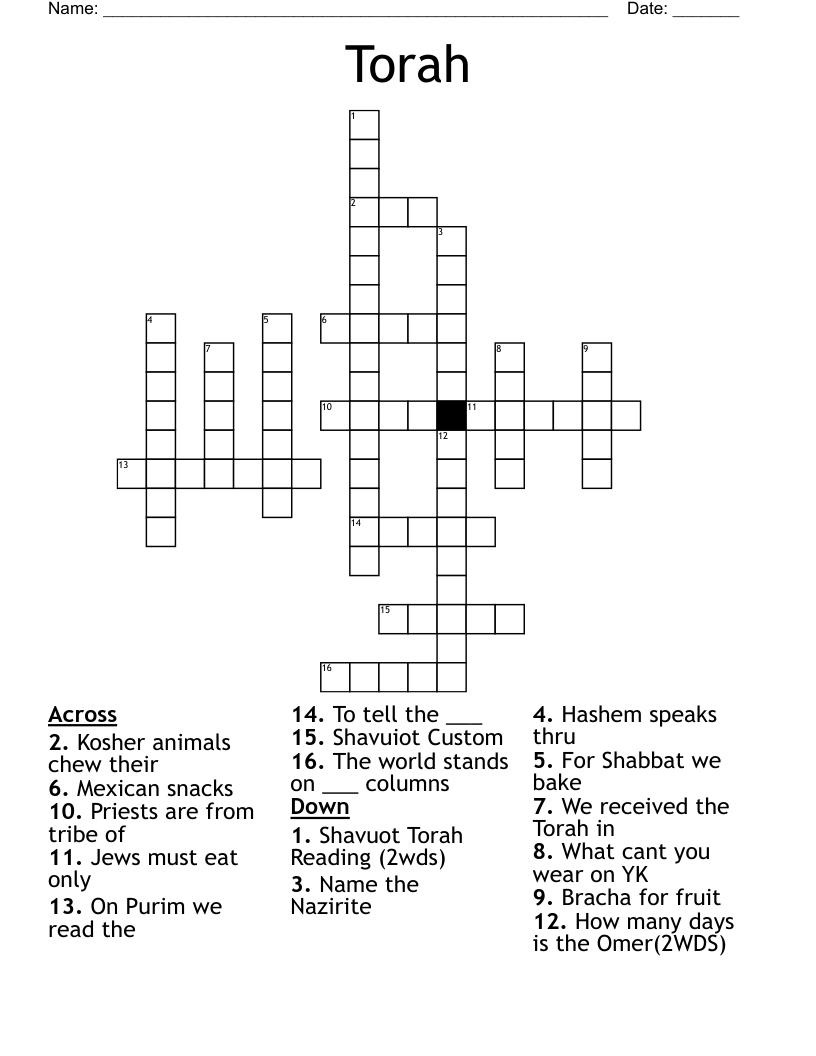 Torah Crossword