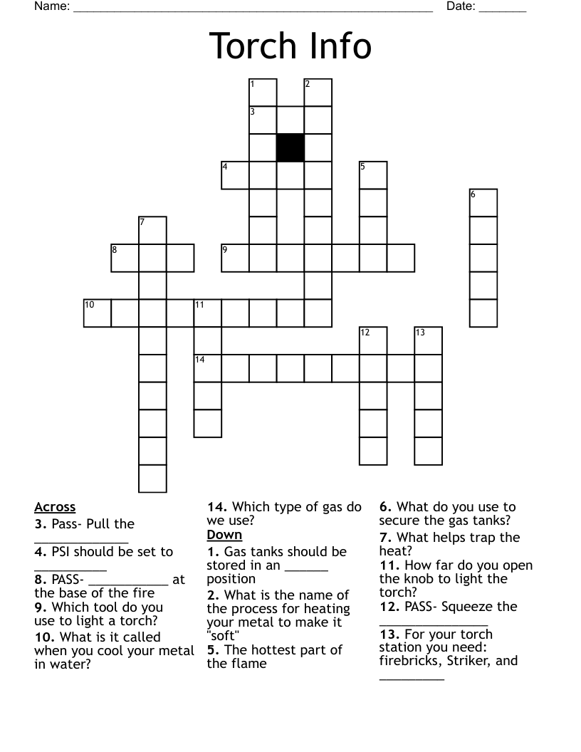 Torch Info Crossword