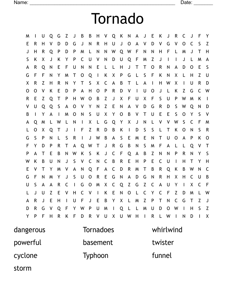 Tornado Word Search