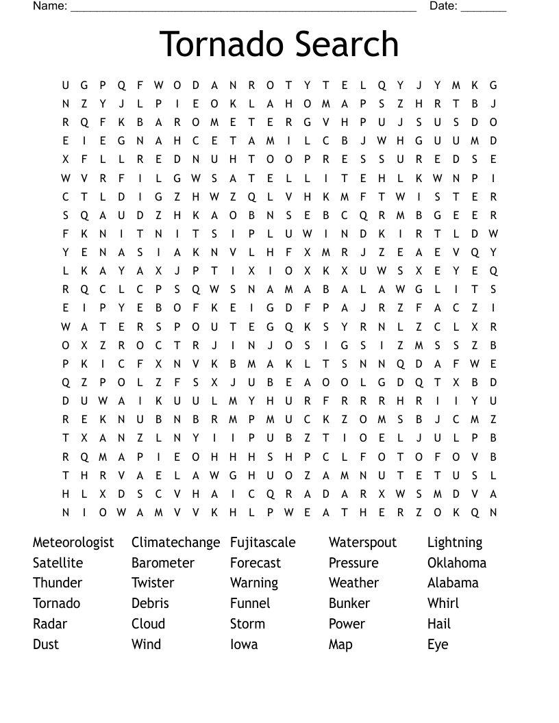 Tornado Search Word Search