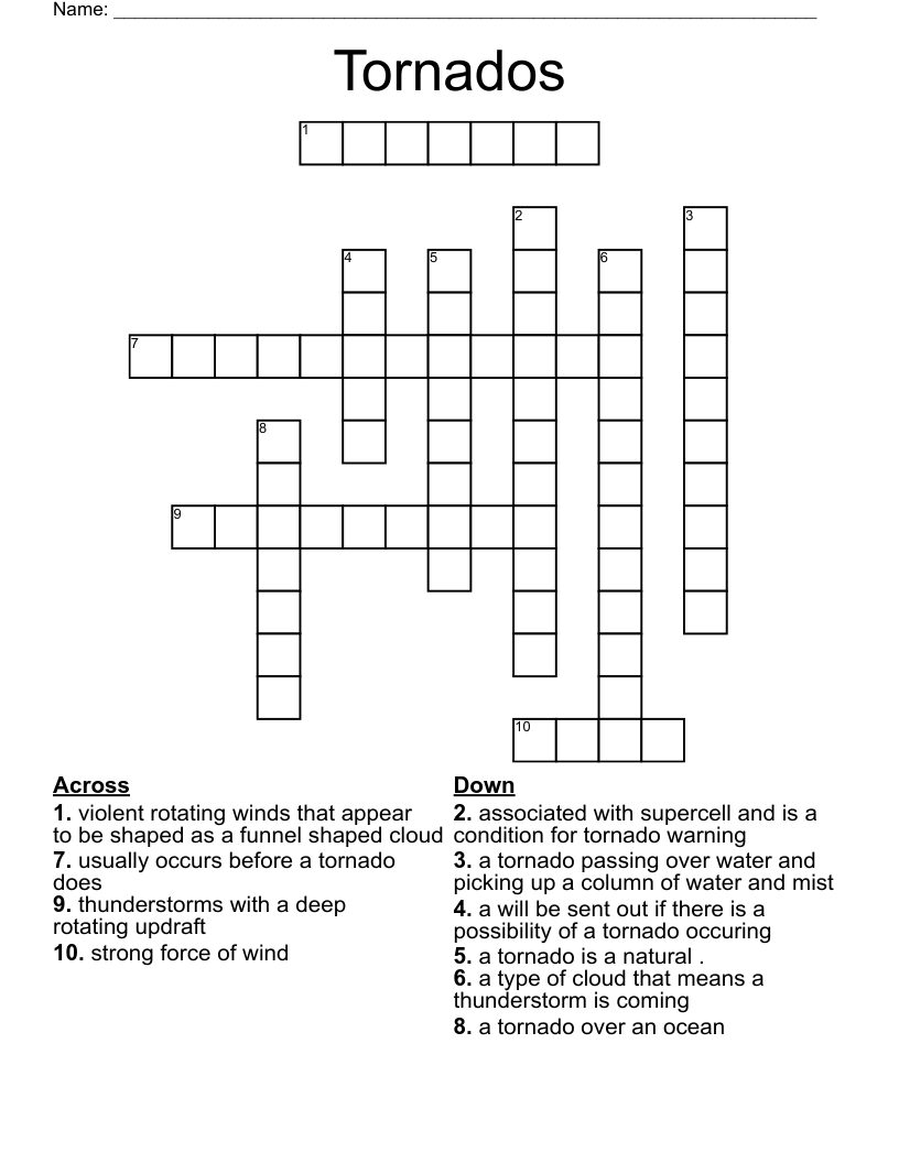 Tornados Crossword