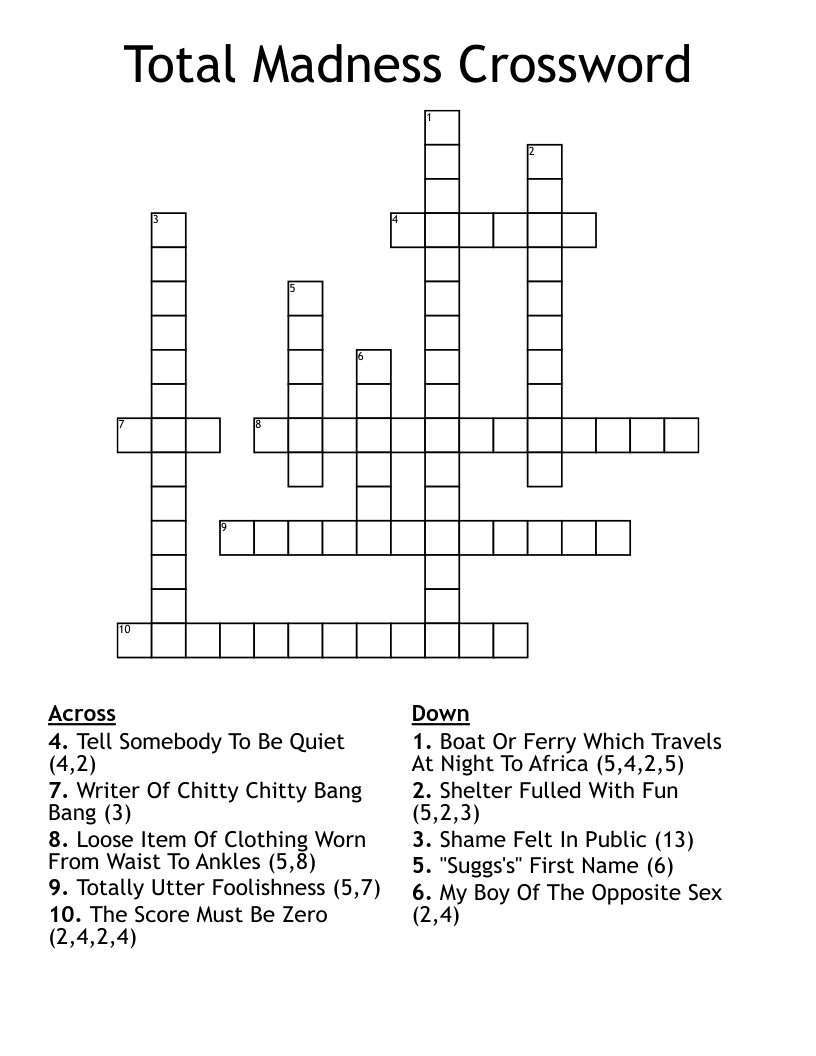 Total Madness Crossword