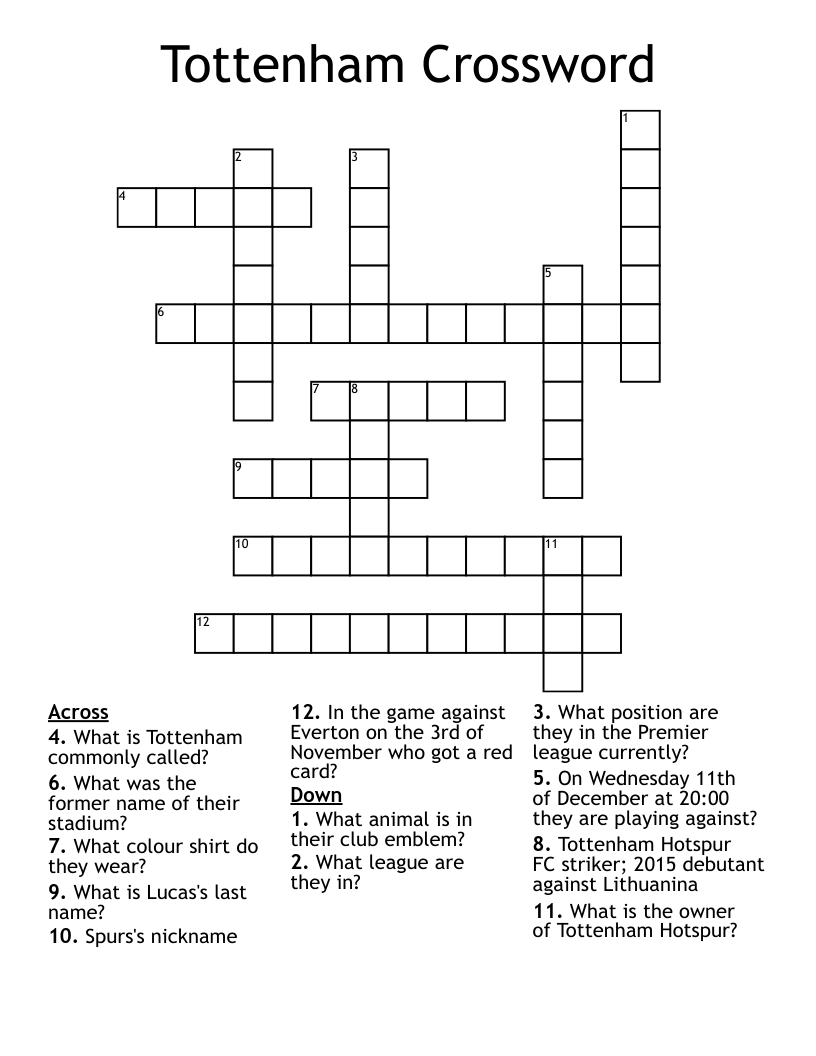 Tottenham Crossword