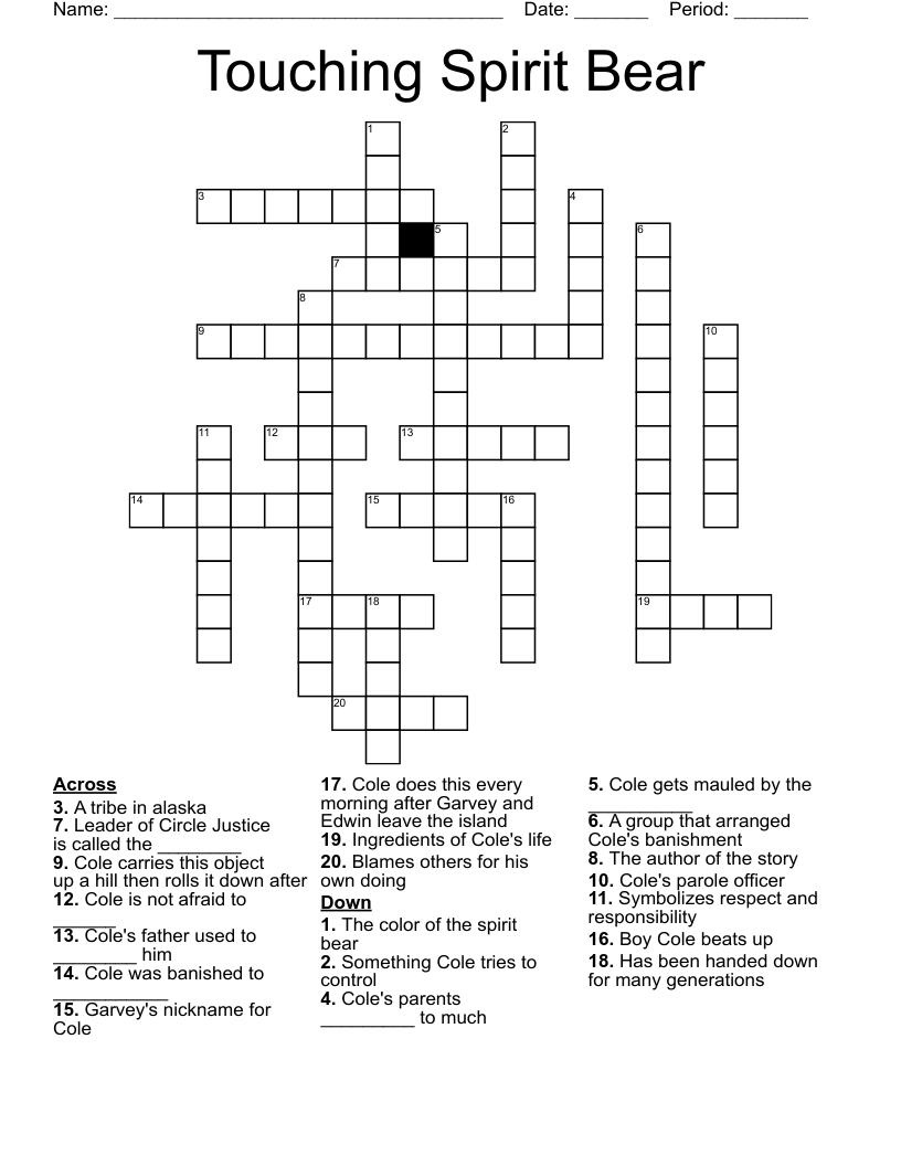 Touching Spirit Bear Crossword