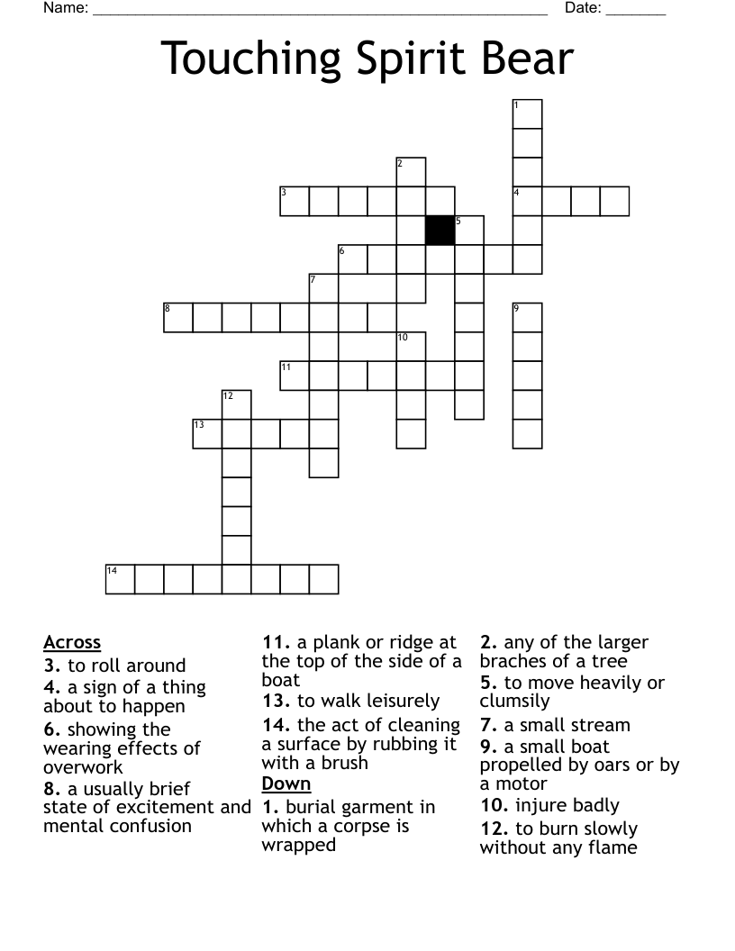 Touching Spirit Bear Crossword