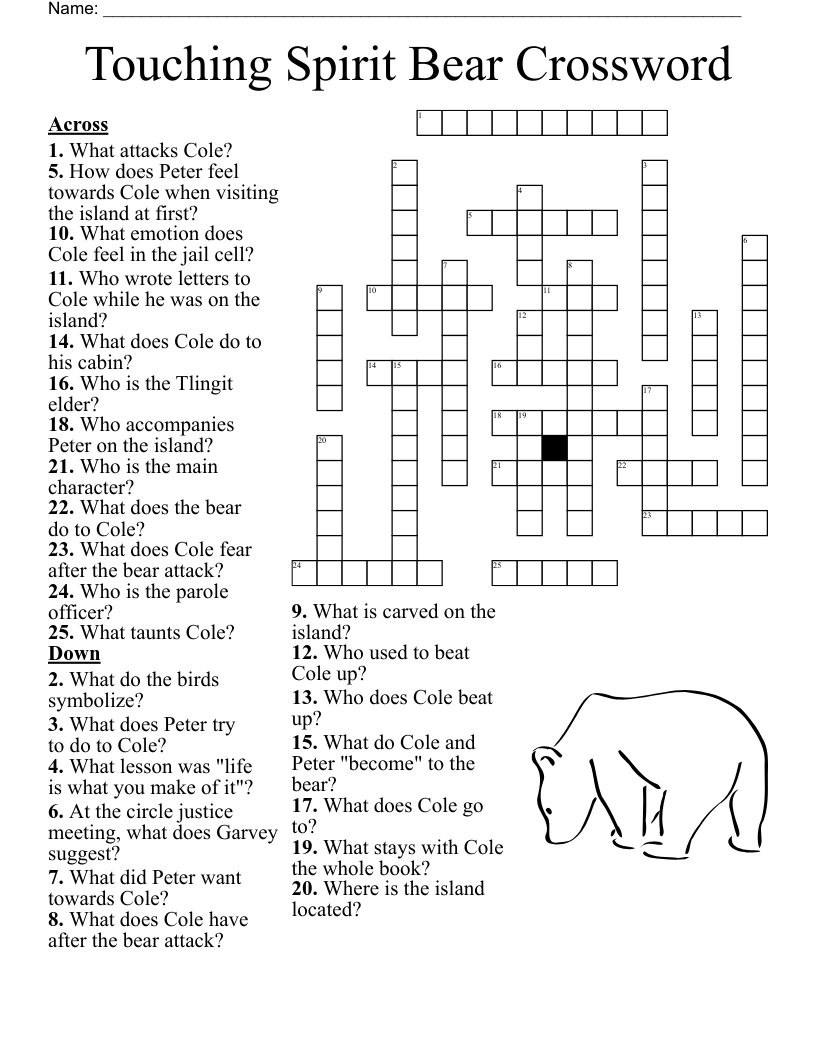 Touching Spirit Bear Crossword