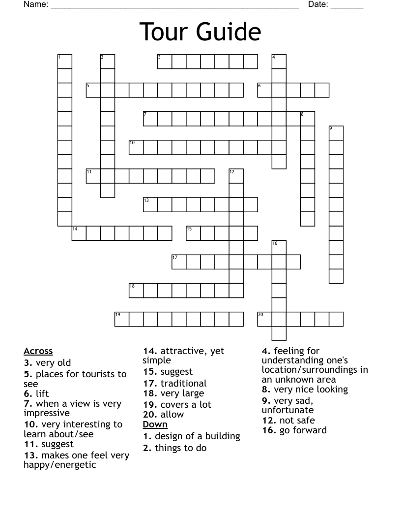 Tour Guide Crossword