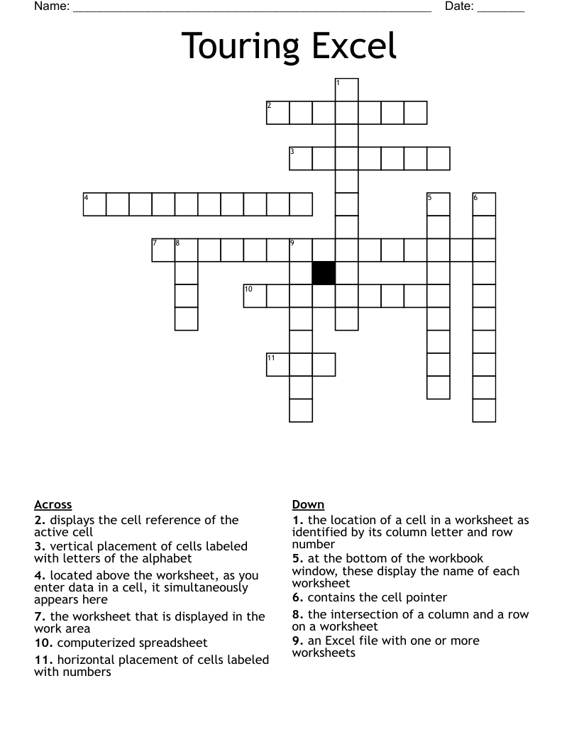 Touring Excel Crossword