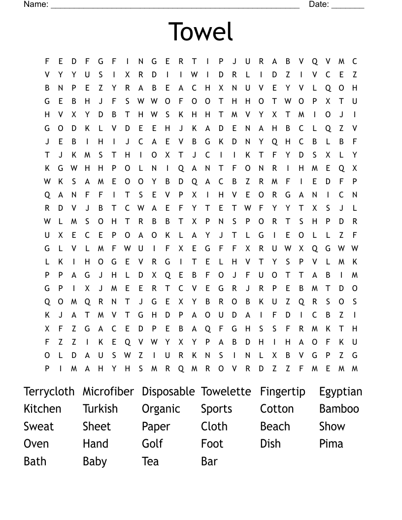 Towel Word Search