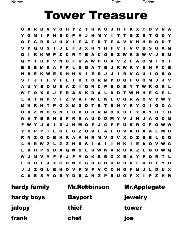 Tower Treasure Word Search