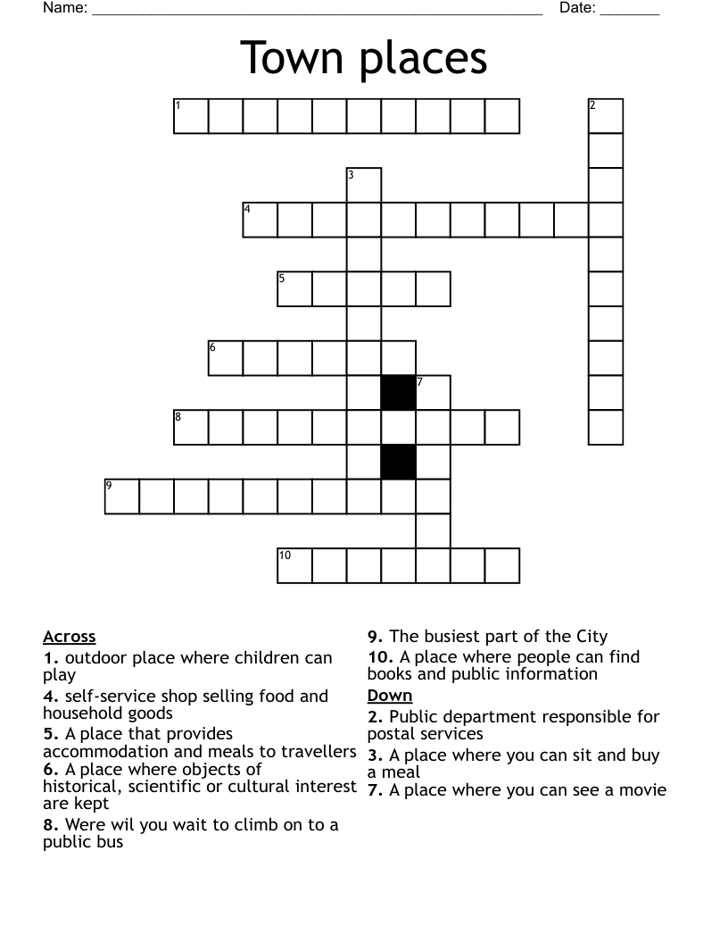 Town places Crossword