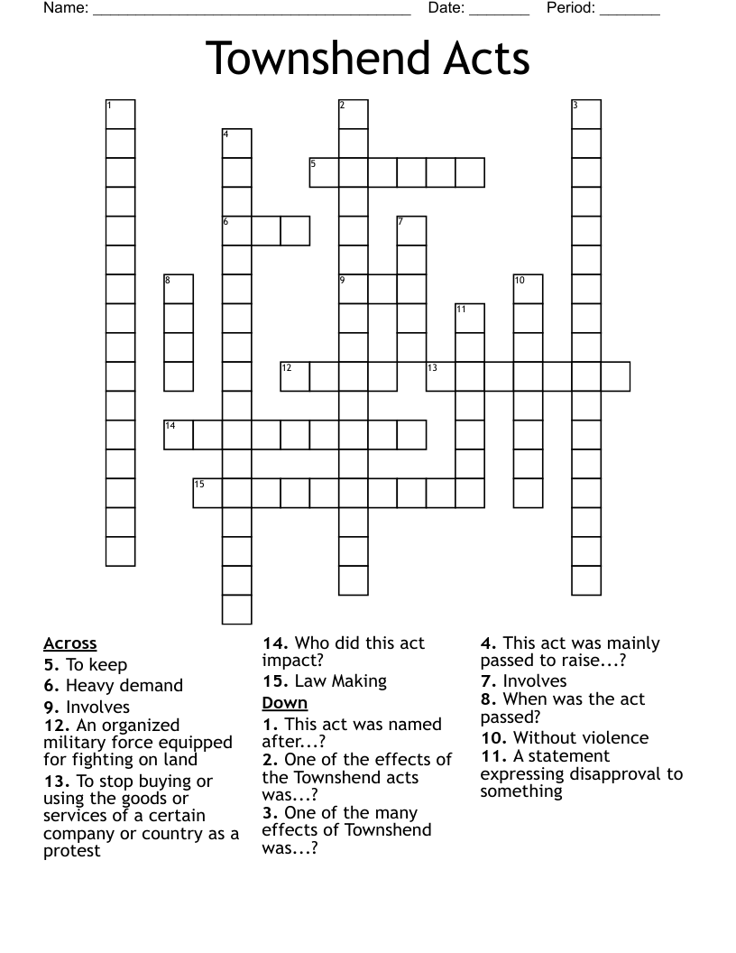 Townshend Acts Crossword