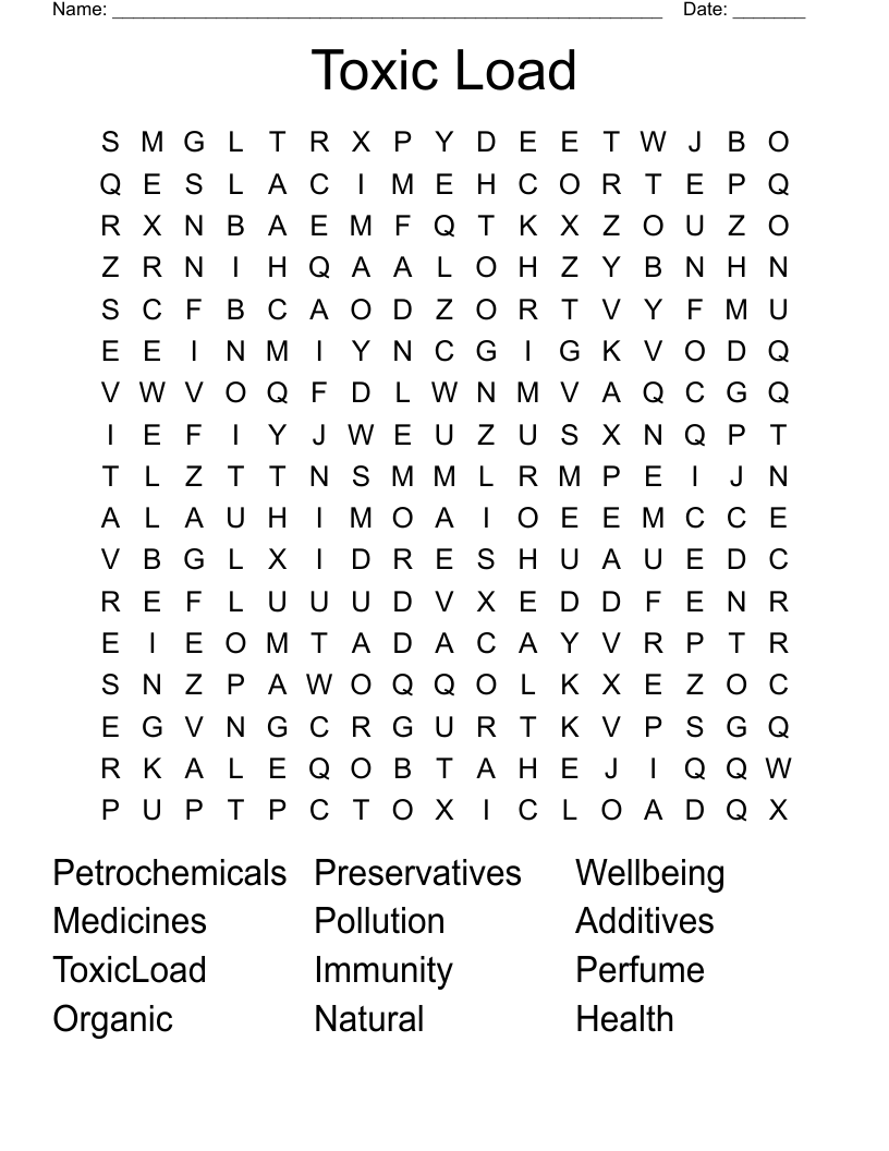 Toxic Load  Word Search
