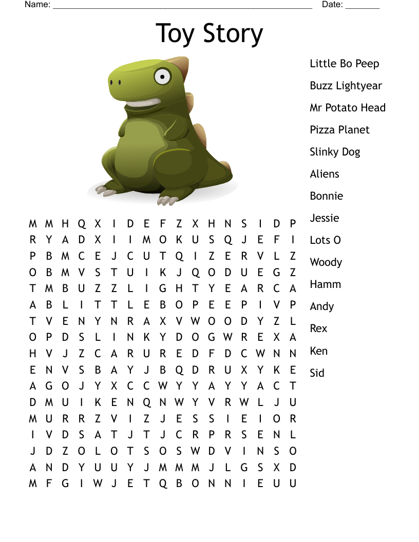 Toy Story Word Search