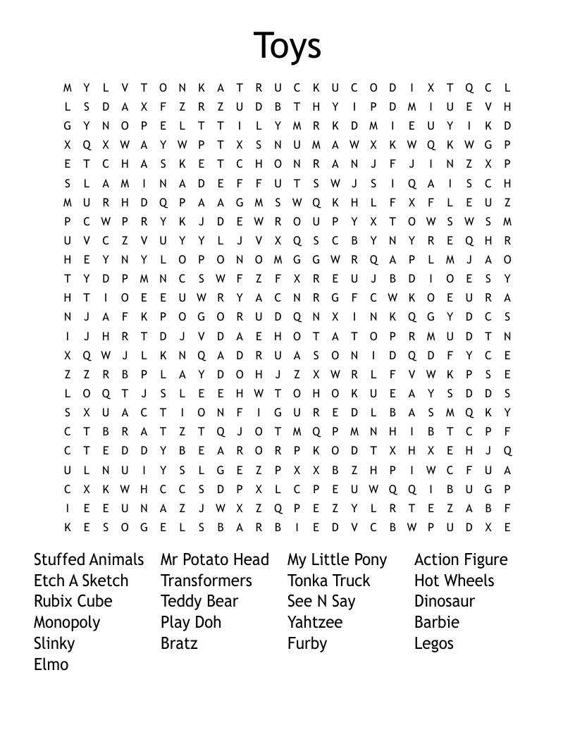 Toys Word Search