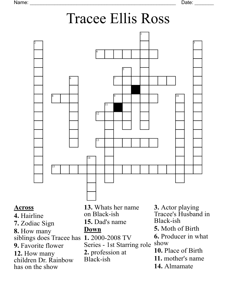 Tracee Ellis Ross Crossword