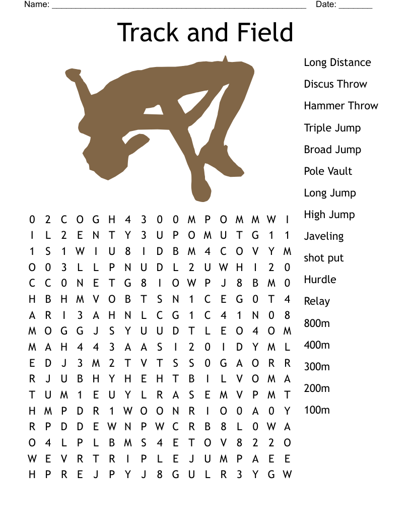 Track and Field Word Search