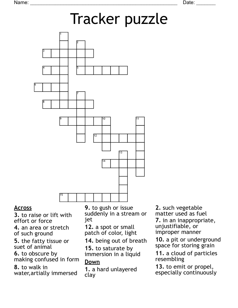 Tracker puzzle Crossword