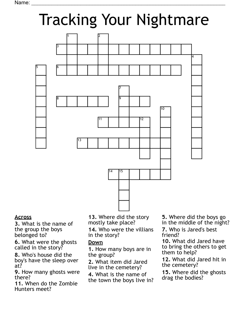 Tracking Your Nightmare Crossword