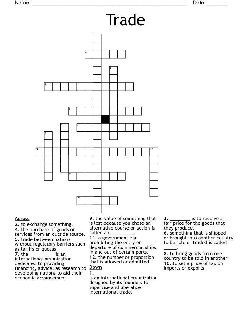Trade Crossword