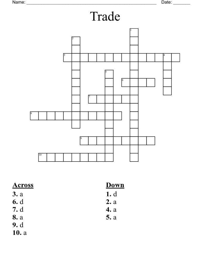 Trade Crossword